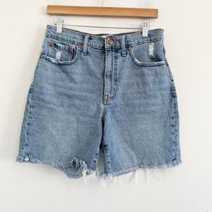 Madewell High-Rise Mid Length Denim Shorts jean